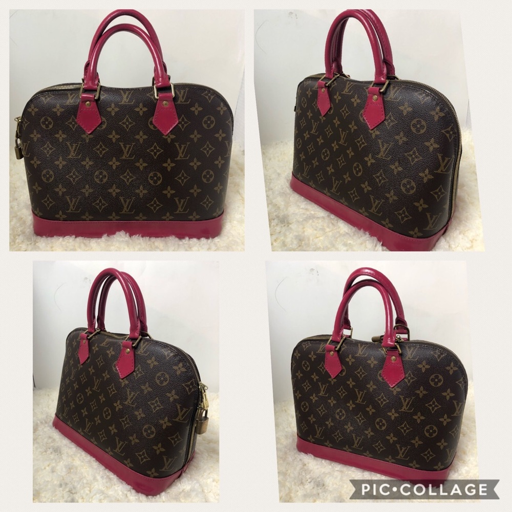 Louis Vuitton Monogram Satchel with Pink Trim